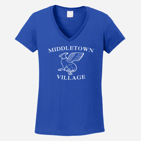 Ladies Heavy Cotton 100% Cotton V Neck T Shirt Thumbnail